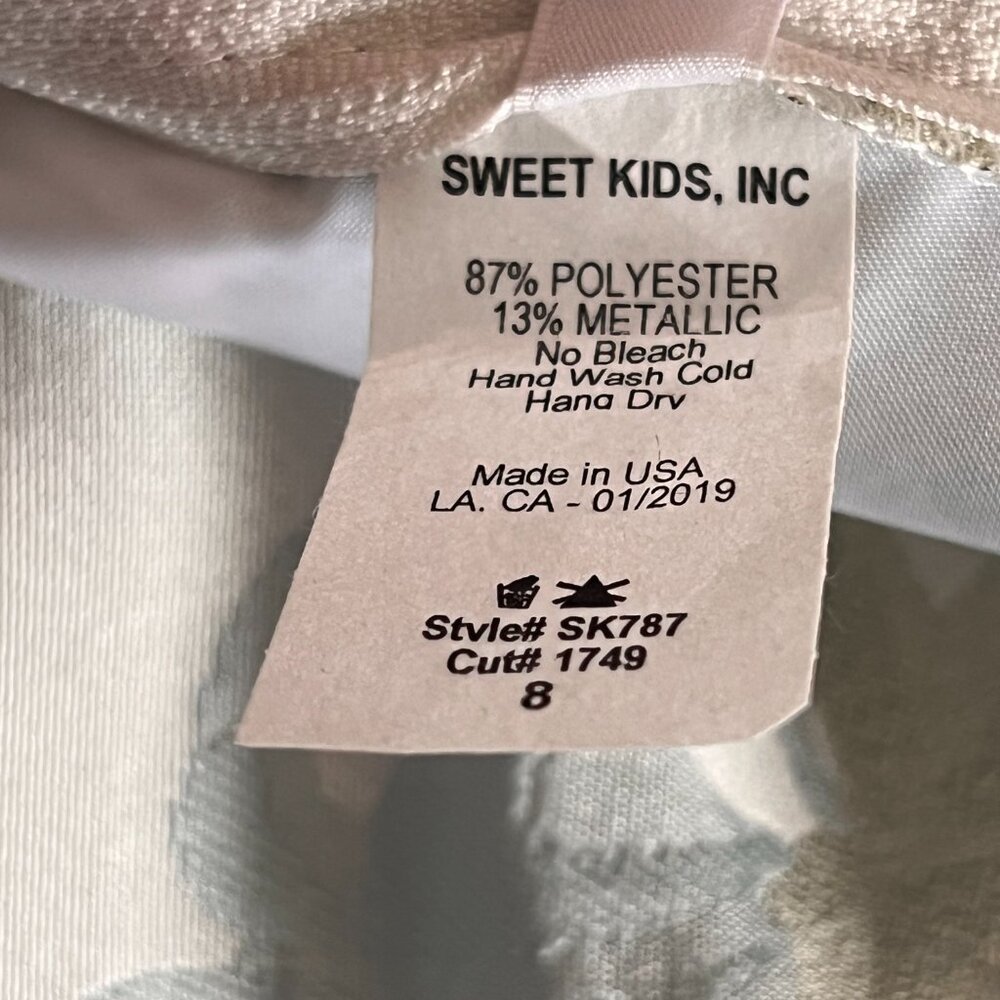 Sweet Kids Blue & Ivory Jacquard Floral Party Dress – NWT - Picture 10 of 10